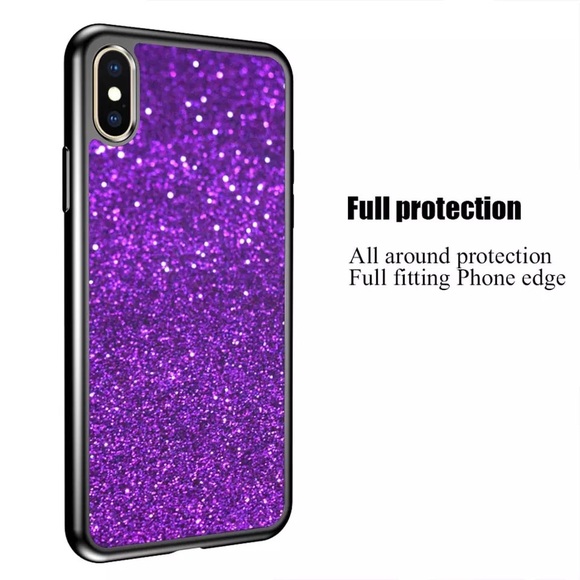 Iphone X purple glitter case - Picture 3 of 4